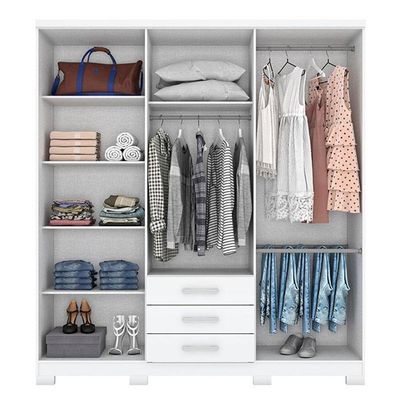 Guarda Roupa Casal City 6 Portas Branco - Henn