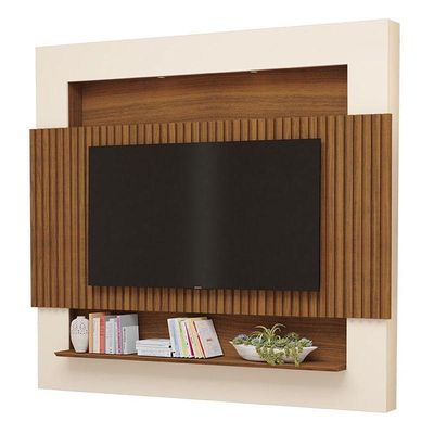 Painel Para Tv Ambiente Riviera Ripado 2.1 Carvalho New Off White - Luapa