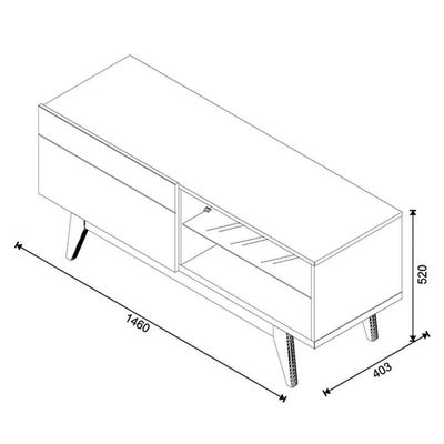 Rack Bancada Classic 1 Gaveta 1.4 Branco Acetinado - Imcal