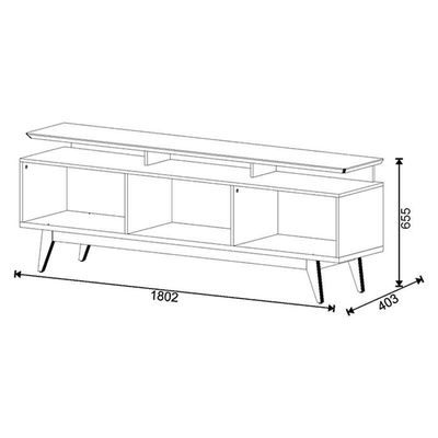 Rack Bancada Classic 2 Gavetas Com Nicho 1.8 Off White Nature - Imcal