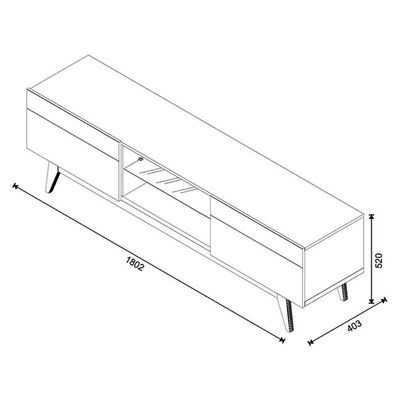 Rack Bancada Classic 2 Gavetas 1.8 Off White Nature - Imcal