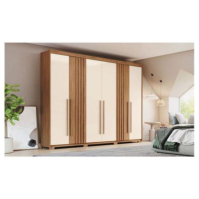 Guarda Roupa Casal Norton 6 Portas Nature Off White - Henn