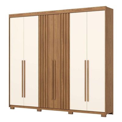 Guarda Roupa Casal Norton 6 Portas Nature Off White - Henn