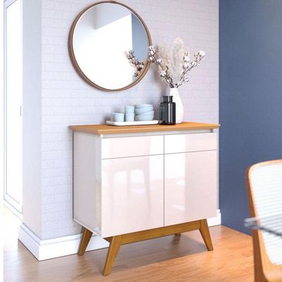 Aparador Para Sala Buffet Classic 2 Portas Off White Nature - Imcal