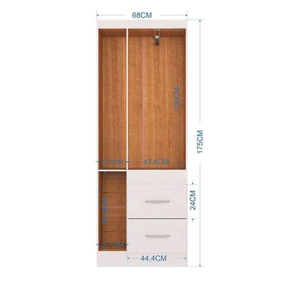 Cômoda 868 4 Gavetas E 1 Porta Com Guarda Roupa Solteiro Milão 3 Portas Branco Brilho - Poquema