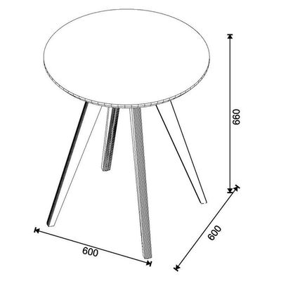 Mesa Lateral Classic Redonda Off White - Imcal