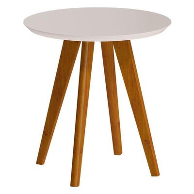 Mesa Lateral Classic Redonda Off White - Imcal