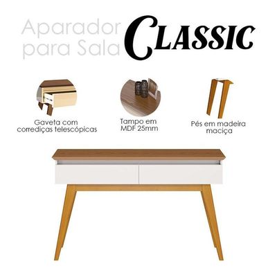Aparador Para Sala Classic Off White Freijó - Imcal