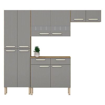 Kit Cozinha Ambiente Nala 4 Peças Freijó Gris - Kits Paraná