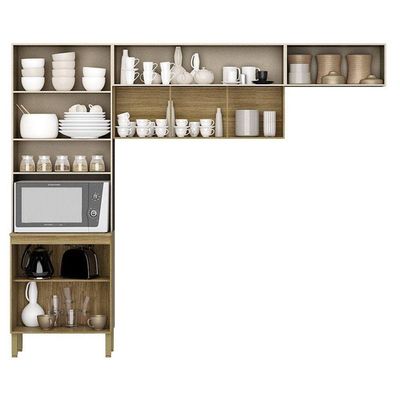Kit Cozinha Urbane 3 Peças Freijó Vanilla Ripado - Kits Paraná