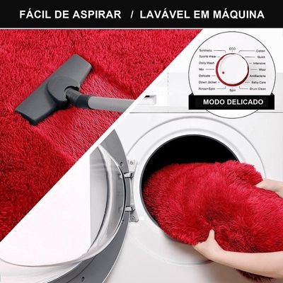 Jogo Kit Tapete Cozinha Anti Derrapante 3 Uni Vermelho
