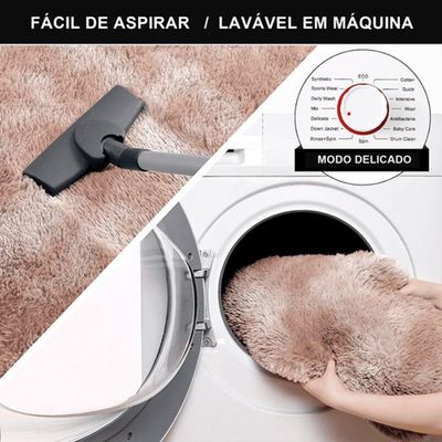 Tapete Sala Felpudo Peludo Mesclado Bege 120 X 200 Cm