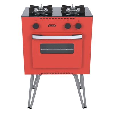 Fogão Portátil 2 Bocas Venax Mini Cook GLP Vermelho