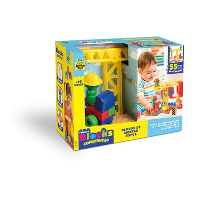 Blocos de Montar Tchuco Blocks Construção 55 Peças 0255 - Samba Toys