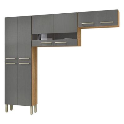 Kit Cozinha Ambiente Nala 3 Peças Freijó Gris - Kits Paraná