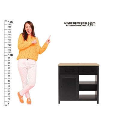 Gabinete Armário Banheiro Ditália Bn-04 Preto