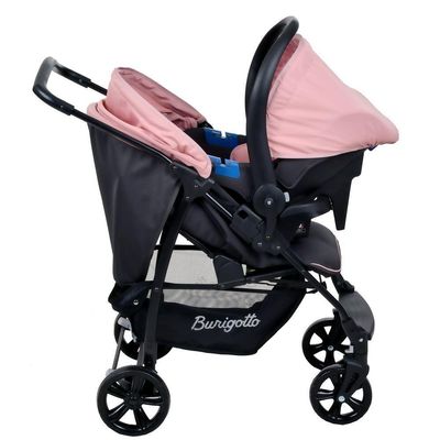 Travel System Burigotto Carrinho De Bebê Com Bebê Conforto Ecco + Touring X Rosa U