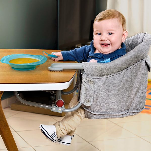 Cadeira De Alimentação Multikids Baby Encaixe de Mesa Click N Clip Cinza - BB614 BB614