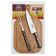 Kit Para Churrasco Tramontina Em Aço Inox Cabo Castanho Polywood Com Tabua De Madeira 3 Peças