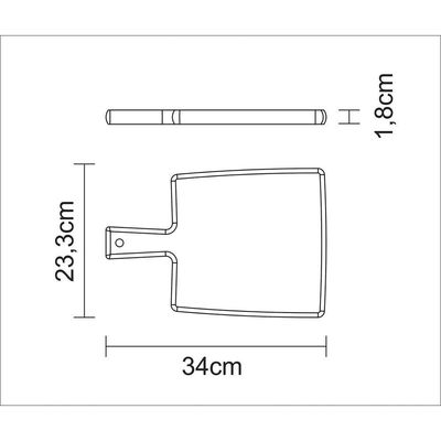 Fsc Tábua Retangular Tramontina Kitchen Em Madeira Teca Com Cabo 34x23 Cm