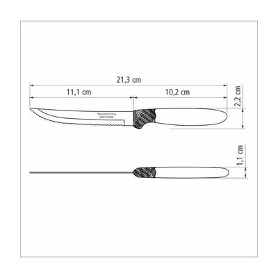 Conjunto De Facas Para Churrasco Tramontina Ipanema Com Laminas Em Aço Inox Preto 3 Peças