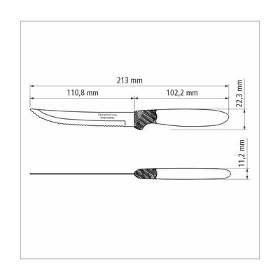 Conjunto De Facas Para Churrasco Tramontina Ipanema Com Laminas Em Aço Inox Preto 3 Peças