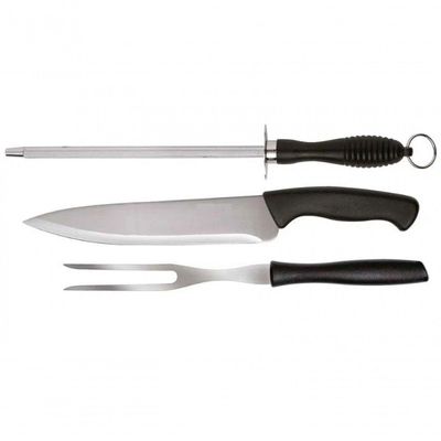 Kit Para Churrasco 3 Peças Style Cabo Preto - Wellhome
