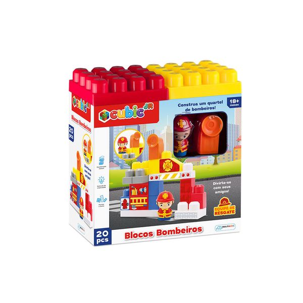 Cubic Jr Blocos Bombeiros 20pcs Multikids - BR1391 BR1391