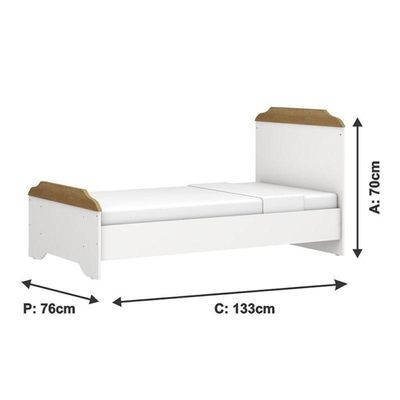 Berço Americano Mini Cama Mel Branco Acetinado Amadeirado Com Colchão Ortobom - Carolina