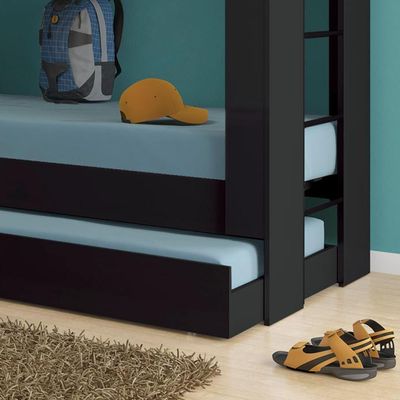 Beliche Cama Aux C/ 3 Colchões Ditália Treliche Cm-15 Preto