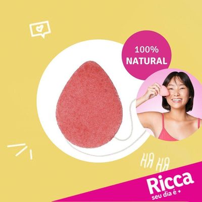 Esponja Facial Konjac Limpeza E Esfoliação Leve Ricca 1un
