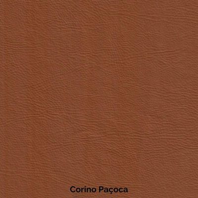 Sofá Living Hibisco 2,19m Em Corino Pés Em Madeira Cor Paçoca