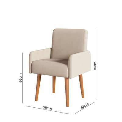Poltrona Rebeca Decoração Consultório Recepção Sala De Estar Cor bege