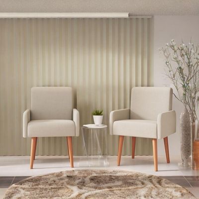 Poltrona Rebeca Decoração Consultório Recepção Sala De Estar Cor bege