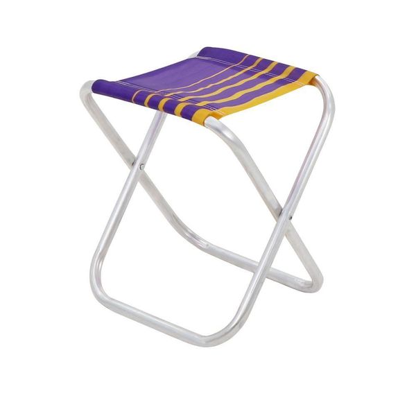 Banco De Praia Tramontina Fiji Em Alumínio Com Assento Roxo E Amarelo