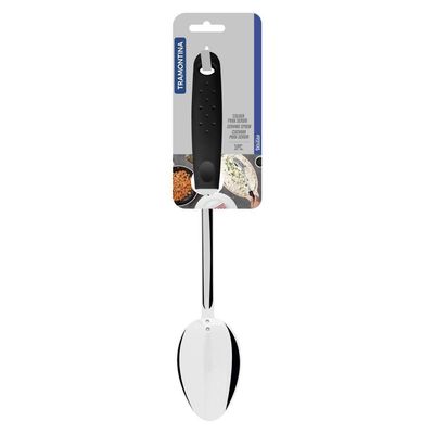 Colher Para Servir Tramontina Utilita Em Aço Inox Com Cabo De Polipropileno Preto
