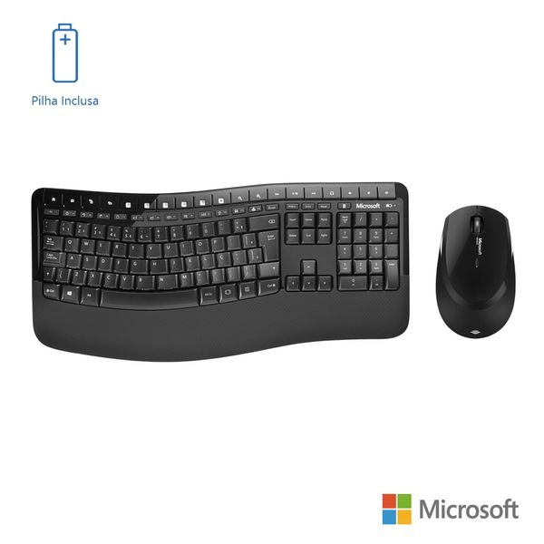 Teclado E Mouse Sem Fio Comfort Usb Preto Microsoft - PP400005 PP400005