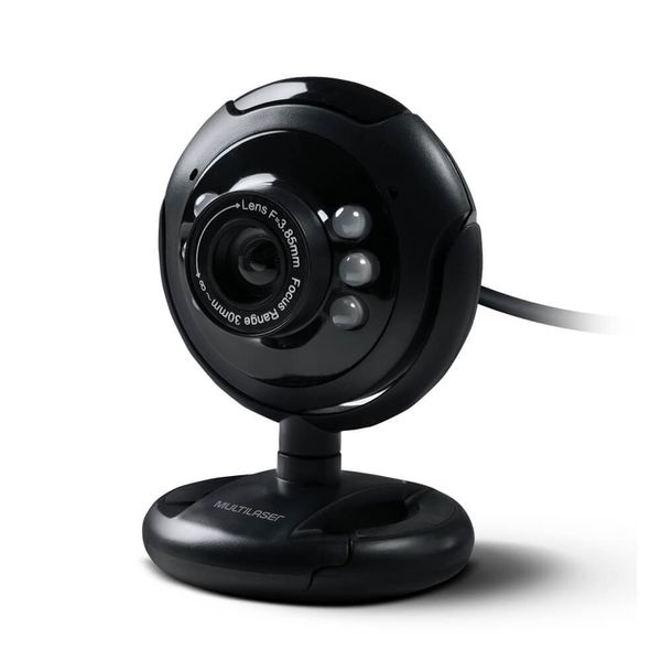 Webcam 480p Plug&Play 16MP NightVision Botão Snapshop Microfone Embutido Usb Preto Multilaser - WC045 WC045 Webcam 480p Plug&Play 16MP NightVision Botão Snapshop Microfone Embutido Usb Preto Multilaser - WC045 WC045