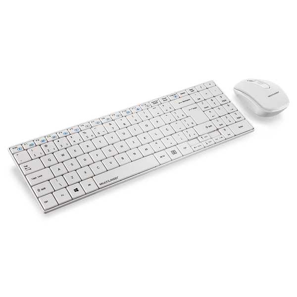 Teclado e Mouse Multilaser Sem Fio 2.4 Ghz Multimídia Slim Usb Branco - TC203 TC203 Teclado e Mouse Multilaser Sem Fio 2.4 Ghz Multimídia Slim Usb Branco - TC203 TC203