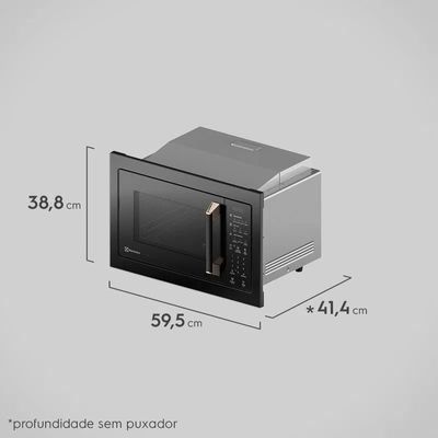 Micro-ondas de Embutir Electrolux 34L Preto com Grill Pro Series (MV43T) 127V