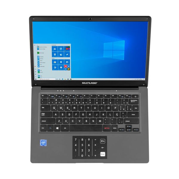 Combo Office - Notebook Multilaser Legacy Cloud, com Windows 10 Home 2GB 32GB Cinza e Cooler Para Notebook Com 6 Fans Led Azul - AC282K AC282K