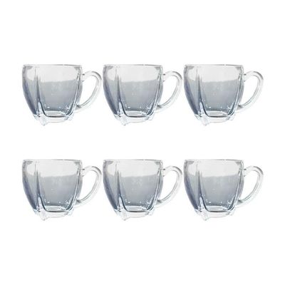 Kit 6 Xícaras De Café Vidro Love Em Casa Tem 195ml