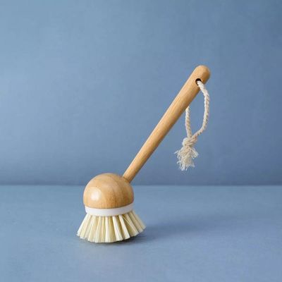 Escova De Limpeza Redonda Com Cabo Longo De Bambu Oikos:off White