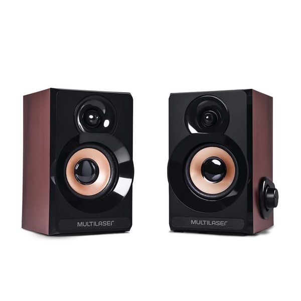 Caixa de Som 2.0 6W Rms Acabamento de Madeira Multilaser - SP261 SP261 Caixa de Som 2.0 6W Rms Acabamento de Madeira Multilaser - SP261 SP261