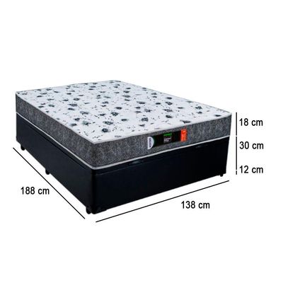 Cama Box Baú Casal + Colchão Ortopédico Resistente Pró D28 Prime Colchões 60x138x188 Cor:preto