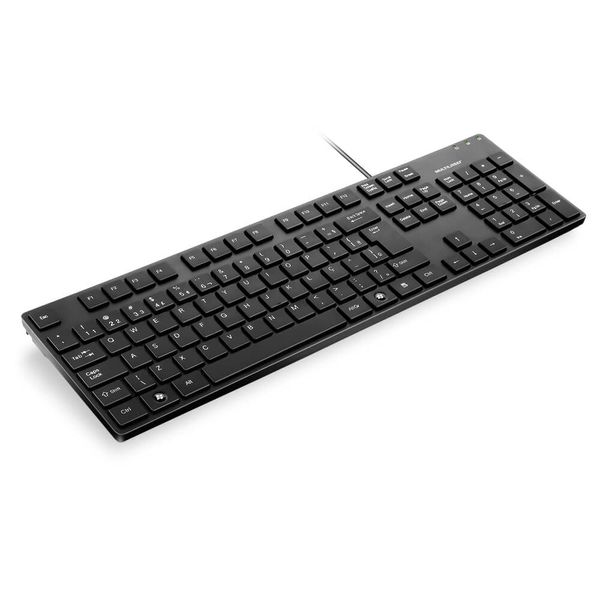 Teclado Slim C/ Fio Teclas Chocolate Macias & Silenciosas Preto Usb - TC142 TC142