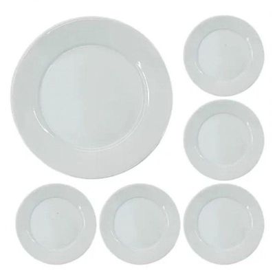Conjunto 20 Pratos Rasos Porcelana 24,5cm Bar Hotel Germer