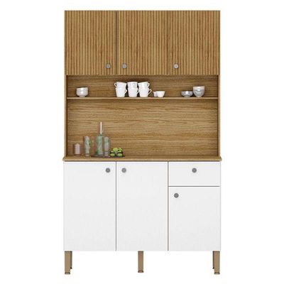 Kit Cozinha Ambiente Style 6 Portas Freijó Supremo Ripado - Kits Paraná