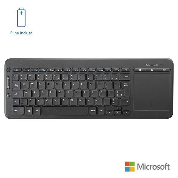 Teclado Sem Fio Com Touchpad Integrado Usb Preto Microsoft - N9Z00005 N9Z00005