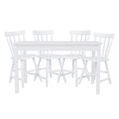Mesa De Jantar Ditália Com 4 Cadeiras Ja-225 Branco